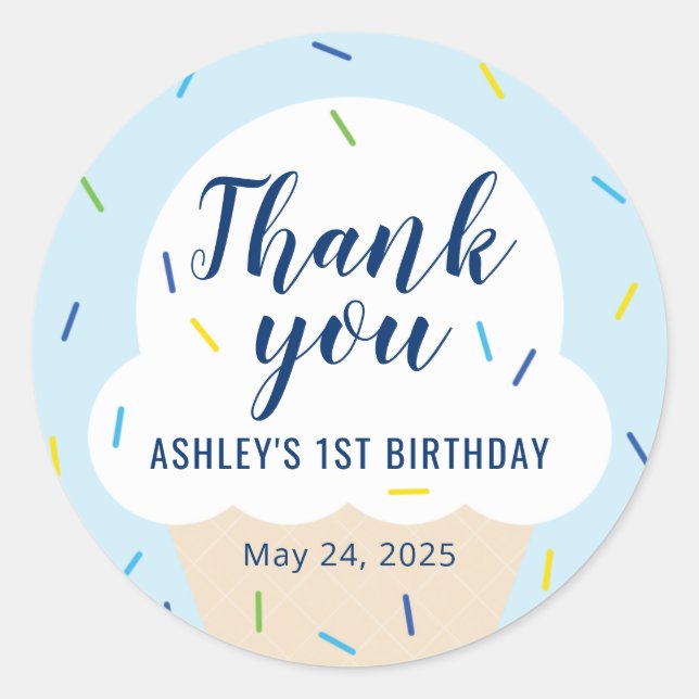 Sticker préféré de la crème glacée garçon (Devant)