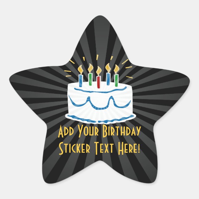 Sticker préféré de l'étoile de gâteau d'anniversai (Devant)