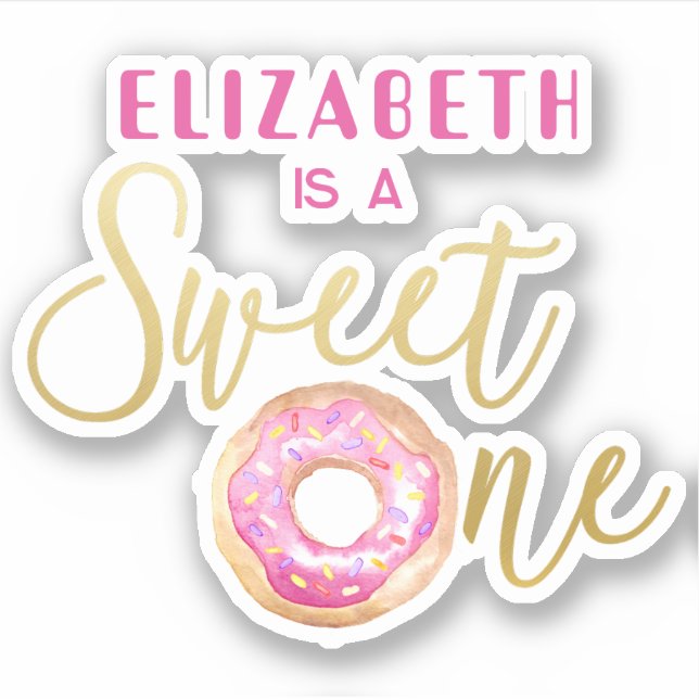 Sticker Premier Anniversaire Donut Sucré  (Devant)
