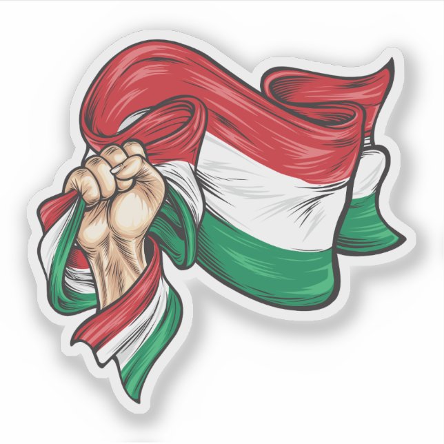 Sticker Premier drapeau national de la Hongrie T-shirt (Devant)