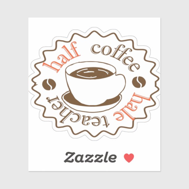 Sticker premier jour de l'école moitié café moitié café en (Feuille)