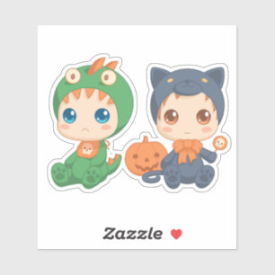 Sticker Première Halloween Babies Chat noir Costume Dragon