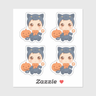 Sticker Première Halloween Baby Black Chat costume ensembl