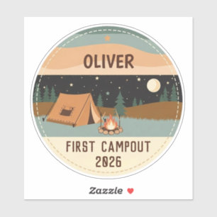 Sticker Première sortie en camping