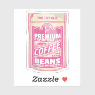 Sticker Premium espresso café haricots rose nourriture pop