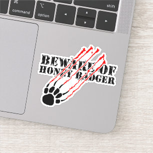 Sticker Prenez garde du blaireau de miel