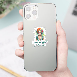 Sticker Prenez un moment pour respirer Zen Flowers Yoga Gi