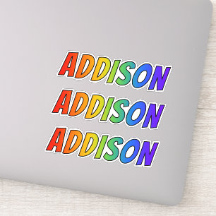 Sticker Prénom "ADDISON" avec colorant arc-en-ciel amusant