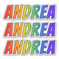 Prénom "ANDREA" avec colorant arc en ciel amusant