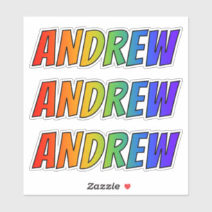 Sticker Prénom "ANDREW" avec colorant arc-en-ciel amusant