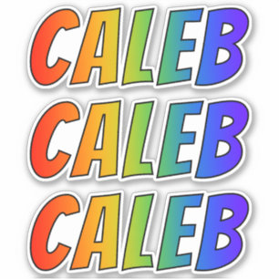 Sticker Prénom "CALEB" avec colorant arc-en-ciel amusant