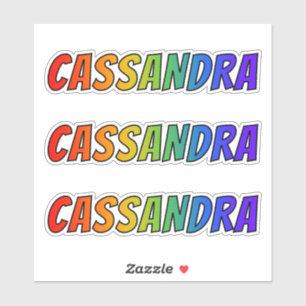 Sticker Prénom "CASSANDRA" avec colorant arc-en-ciel amusa
