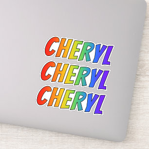 Sticker Prénom "CHERYL" avec colorant arc-en-ciel amusant