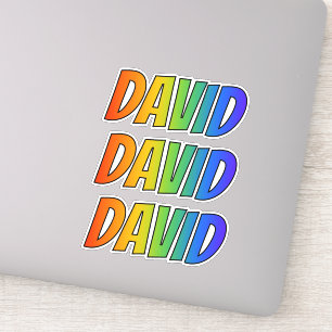 Sticker Prénom "DAVID" avec colorant arc-en-ciel amusant