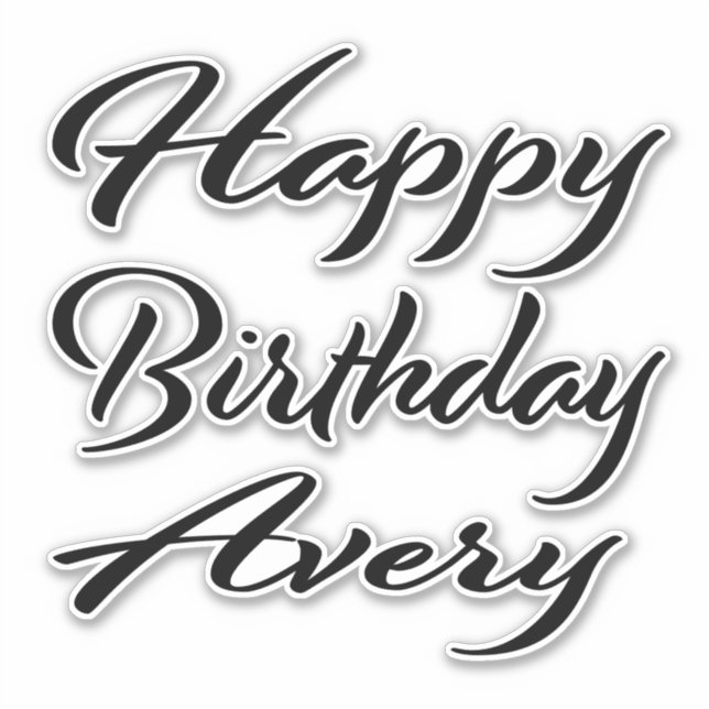Sticker Prénom de l'anniversaire de l'autocollant noir (Devant)