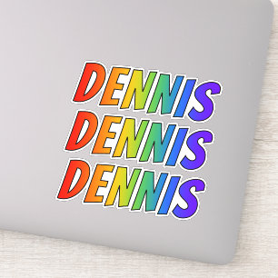 Sticker Prénom "DENNIS" avec la coloration d'arc-en-ciel