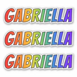 Sticker Prénom "GABRIELLA" avec colorant arc-en-ciel amusa