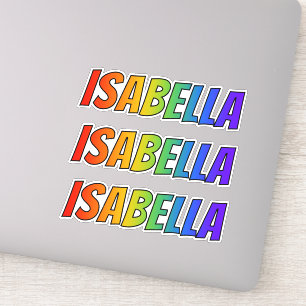 Sticker Prénom "ISABELLA" avec colorant arc-en-ciel amusa