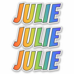 Sticker Prénom "JULIE" avec colorant arc-en-ciel amusant