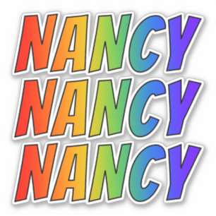 Sticker Prénom "NANCY" avec colorant arc-en-ciel amusant