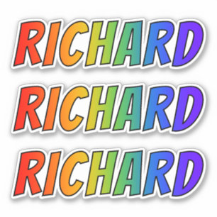 Sticker Prénom "RICHARD" avec colorant arc-en-ciel amusant