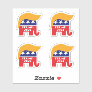 Sticker Président Trump 2024 GOP Républicain Éléphant Chev