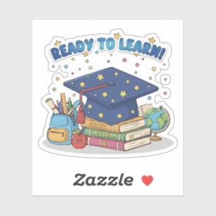 Sticker Prêt à Apprendre Fournitures Scolaires Mignonnes D
