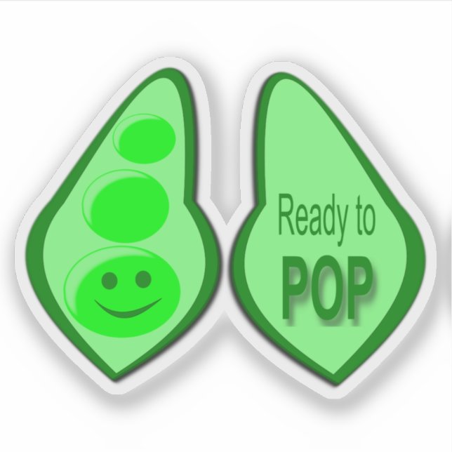 Sticker Prêt à cueillir des pois verts (Devant)