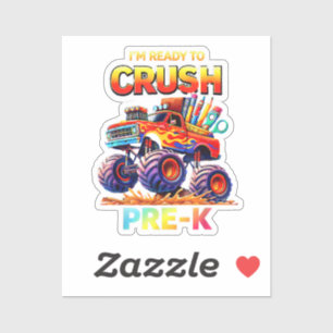 Sticker Prêt à écraser le camion monstre pré-maternelle de