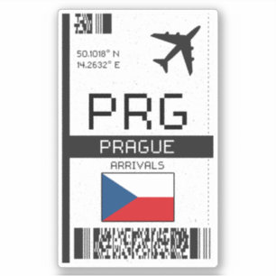 Sticker PRG Prague Boarding Pass - République tchèque Voya