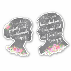 Sticker Pride et Préjugés Citation du livre M. Darcy Eliza