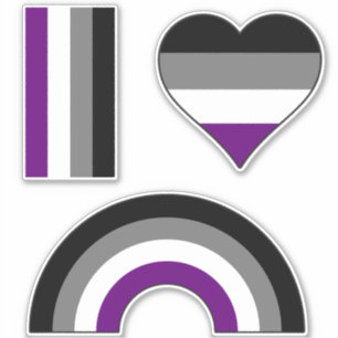 Sticker Pride sexuelle Arc en ciel +{ Ace Demi Gris }+