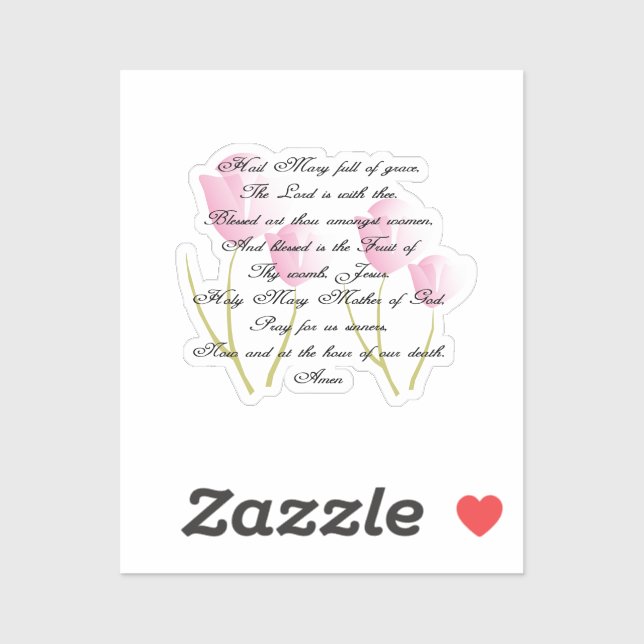 Sticker Prière de Hail Mary (Feuille)