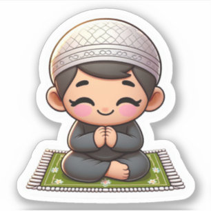 Sticker Prière islamique motivationnelle pour les garçons 