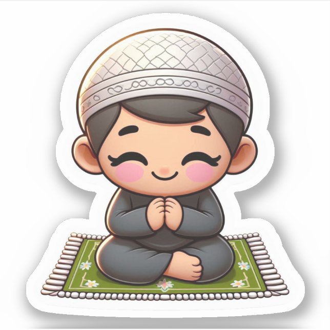 Sticker Prière islamique motivationnelle pour les garçons  (Devant)