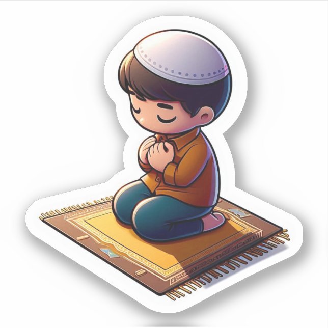 Sticker Prière islamique motivationnelle pour les garçons  (Devant)