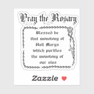 Sticker Priez le Rosaire Josemaria Escriva Catholique Cita