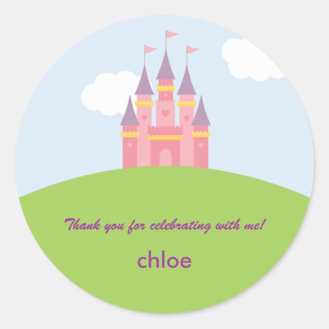 Sticker Princess Castle Favor ou Sceau d'enveloppe (Devant)