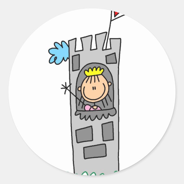 Sticker Princess In Castle Tower (Devant)