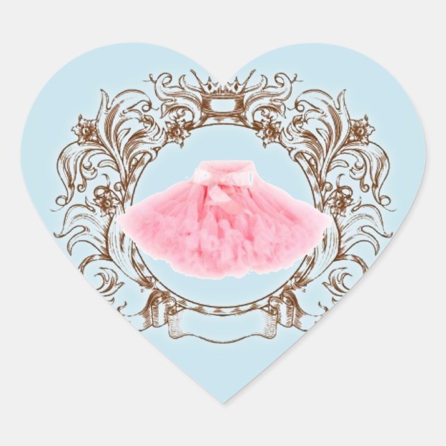 Sticker Princess Pink tutu Blue Anniversaire (Devant)