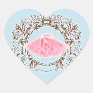 Sticker Princess Pink tutu Blue Anniversaire