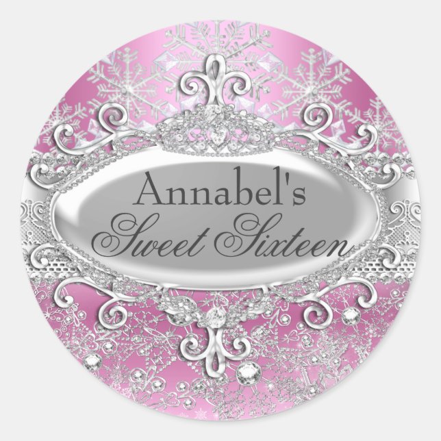 Sticker Princess Winter Wonderland Sweet 16 (Devant)