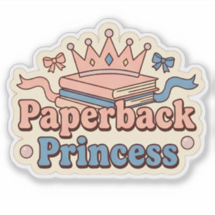 Sticker Princesse de poche - amatrice de livres en lecture