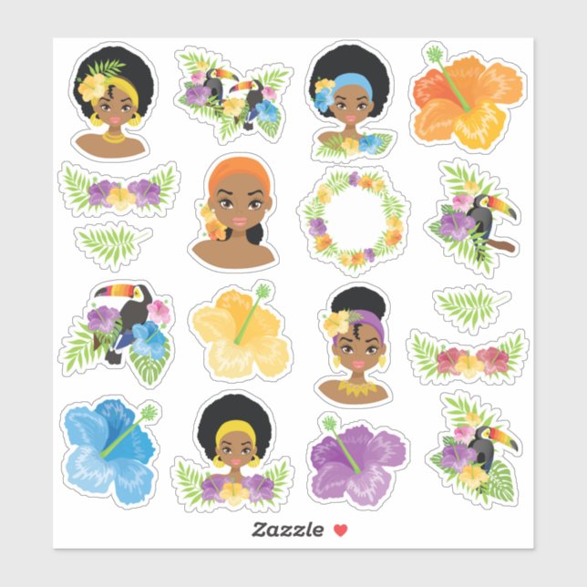 Sticker Princesse Nubienne pour enfants (Feuille)