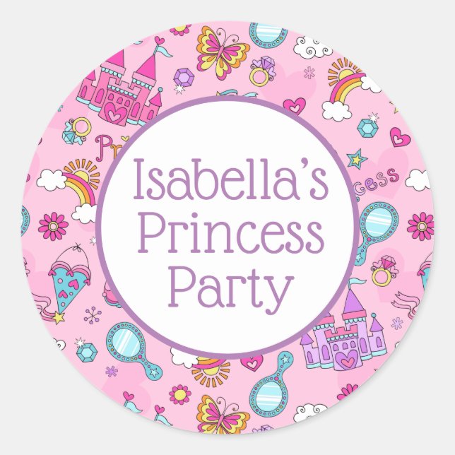 Sticker Princesse Rose, Glossy, Petit, 1½ pouce (Devant)