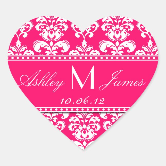 Sticker Privilège Mariage damassé Rose (Devant)