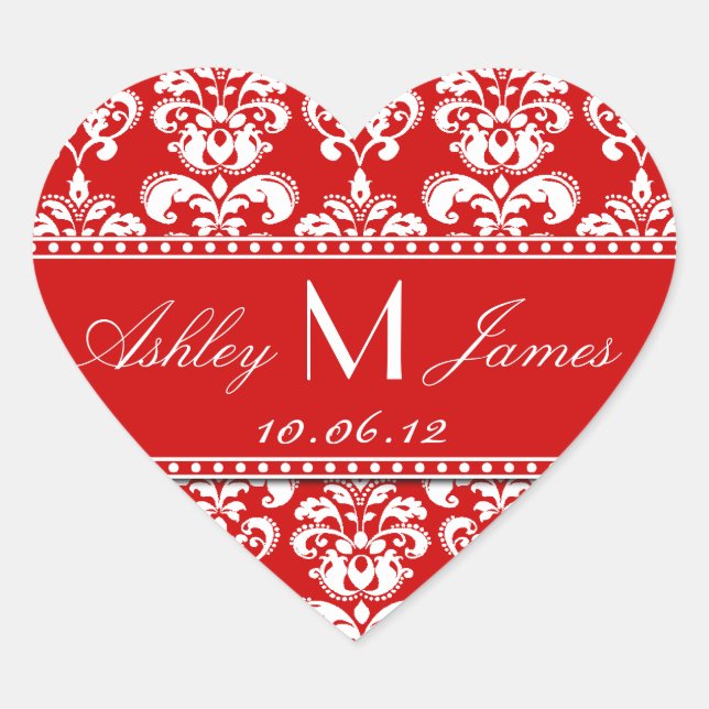 Sticker Privilège Mariage damassé Rouge (Devant)