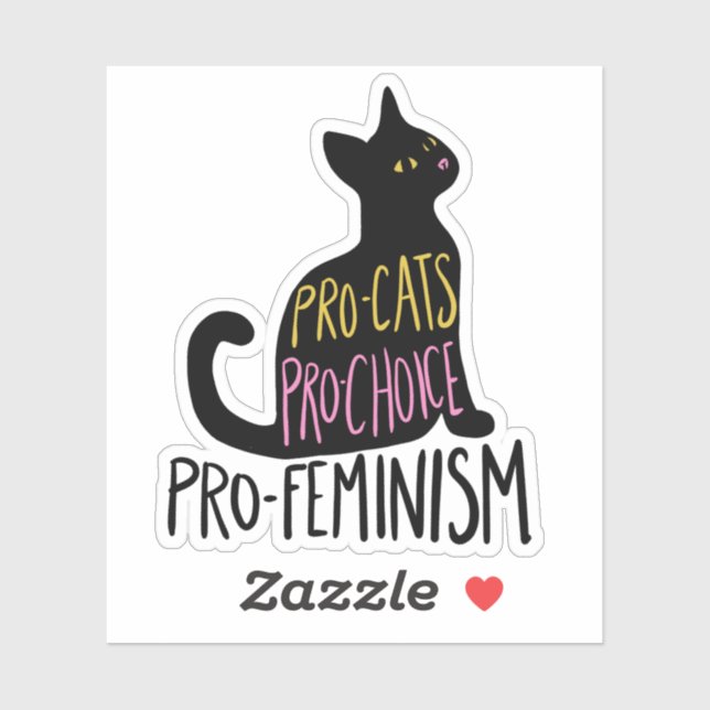 Sticker Pro-chats Pro-choix pro-féminisme (Feuille)
