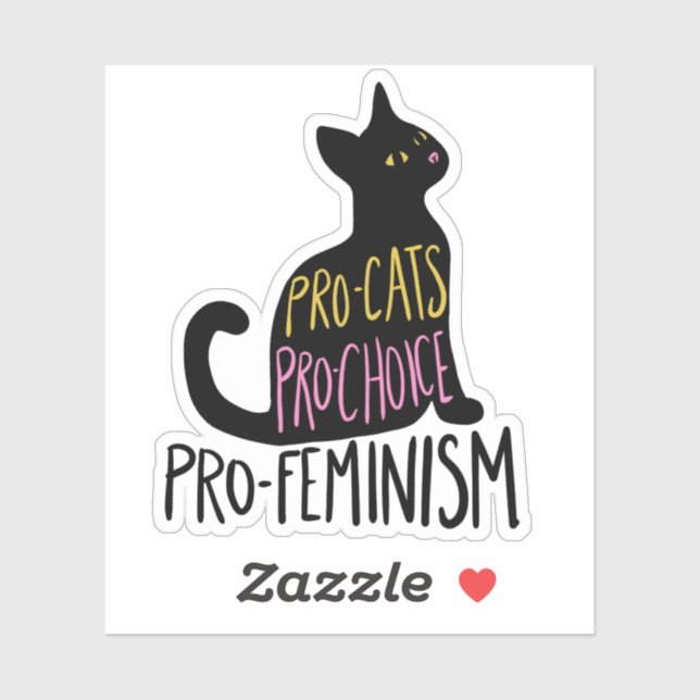 Sticker Pro-chats pro-choix pro-féminisme chat noir (Feuille)