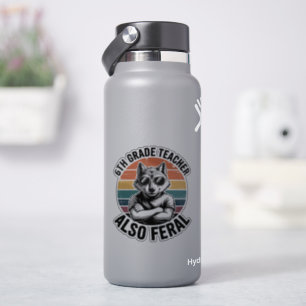 Sticker Professeur amusant de 6e année Loup aussi féroce R
